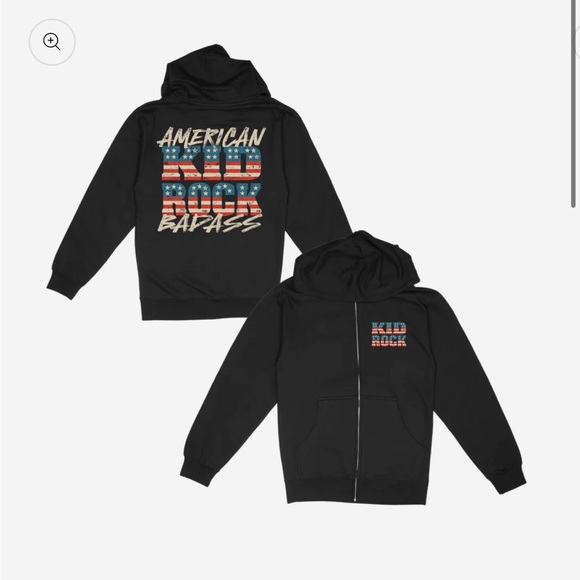 Official kid rock hoodie zip up black size large - Picture 1 of 2